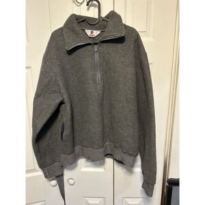 Vintage 90's Rennoc Pullover Gray Fleece 1/4 Zip Men's Sz Large, Made In The USA